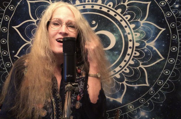 Carey recording vocals